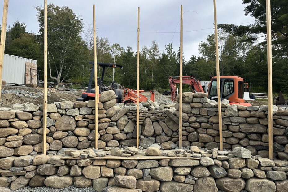 Dan Snow sunken garden dry stone installation